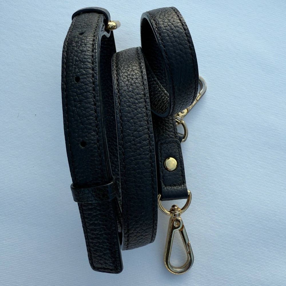 MCM black detachable long sling crossbody